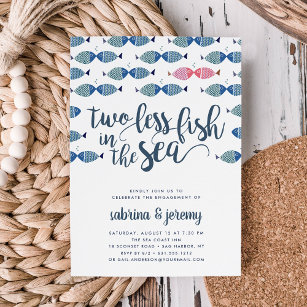 Two Less Fish in the Sea Banner, Nautical Themed Bridal Shower Wedding  Bachelorette Engagement Party Decorations Gold Glitter