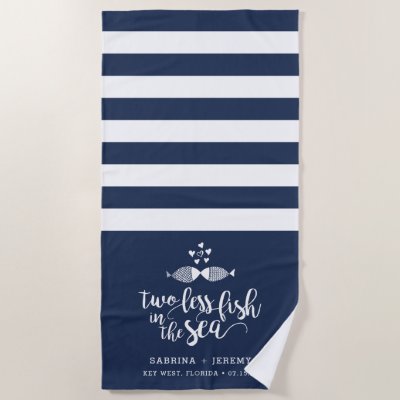 Two if By Sea Personalized Wedding Beach Towel