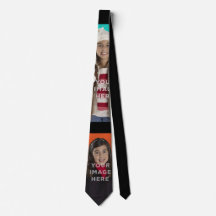 Two Image Photo Funny Neck Tie Black Background