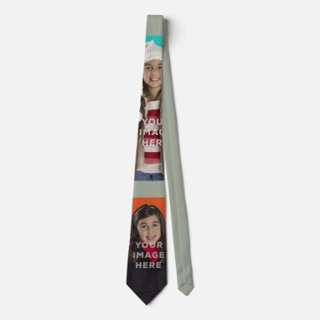 Two Image Photo Funny Neck Tie Grey Background
