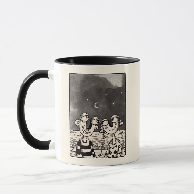Two In love ink Drawing Mug (Left)