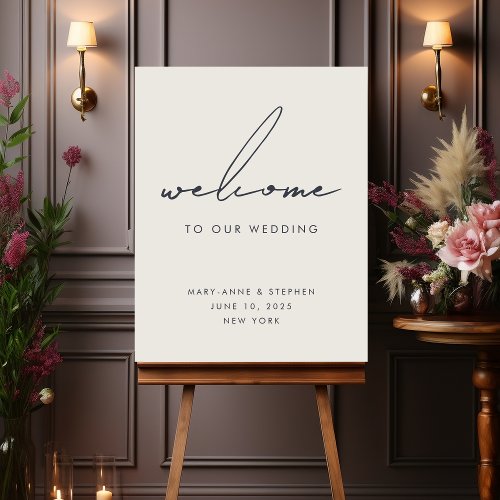 Two in One Modern Calligraphy Wedding Welcome  Foam Board