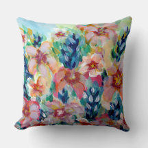 Two in One Original Floral Fine Art Throw Pillow