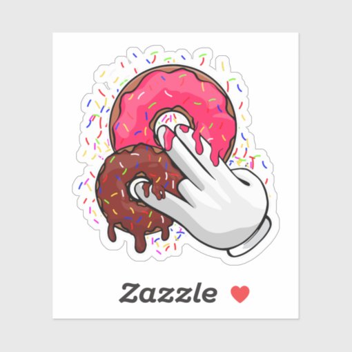 Two In The Pink One In The Stink Donut Sticker Zazzle