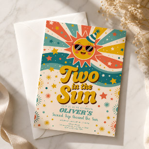 Two In The Sun Sunshine 2nd Birthday Invitation