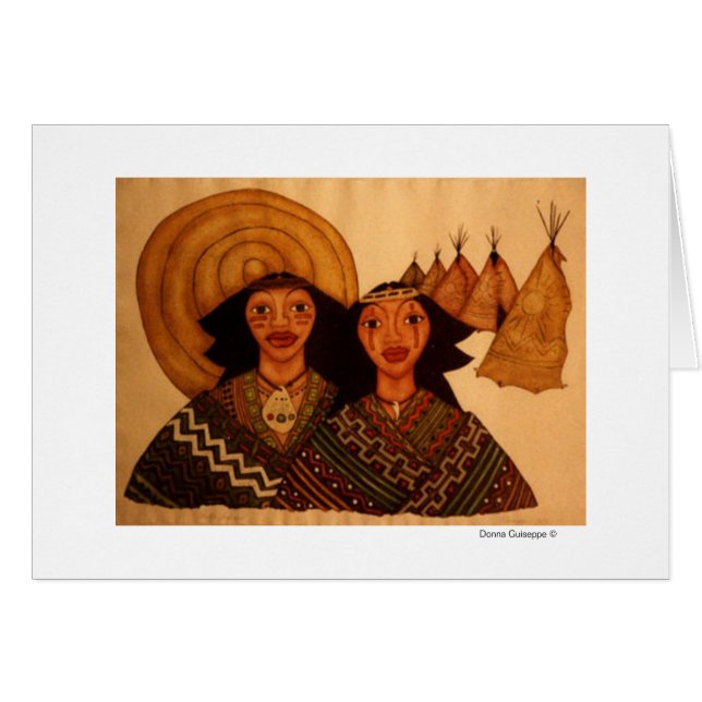 Two Indians Note Card (Front Horizontal)
