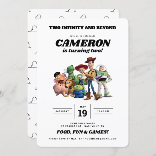 Two Infinity and Beyond Toy Story 2nd Birthday Invitation