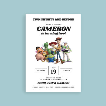 Two Infinity And Beyond Toy Story 2nd Birthday Invitation by ToyStory at Zazzle