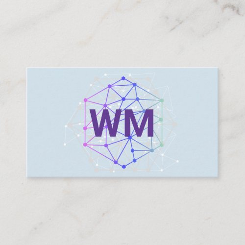 Two Initial Monogram  Geometric Abstract Shape Business Card