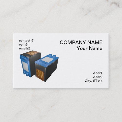 two inkjet printer cartridges business card