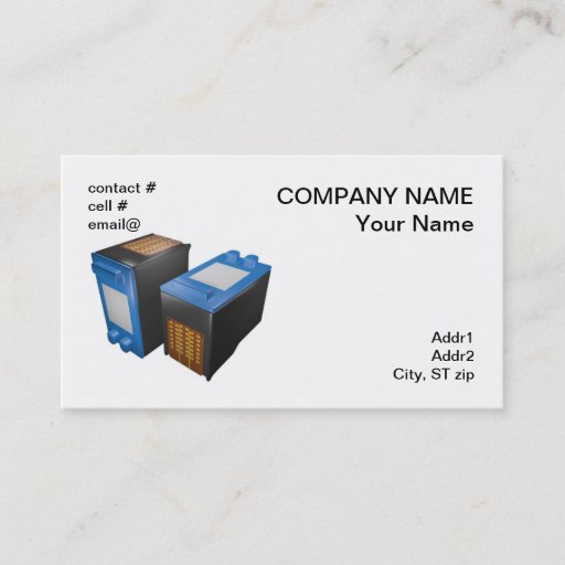 Customizable two inkjet printer cartridges business card