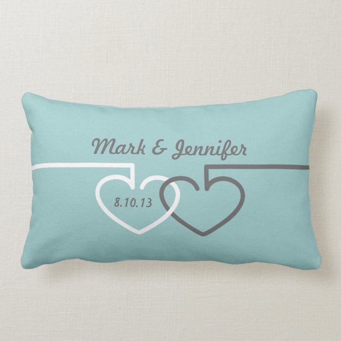 Two Interlocking Hearts Throw Pillow