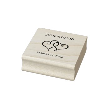 Two Intertwined Hearts Rubber Stamp by perfectwedding at Zazzle