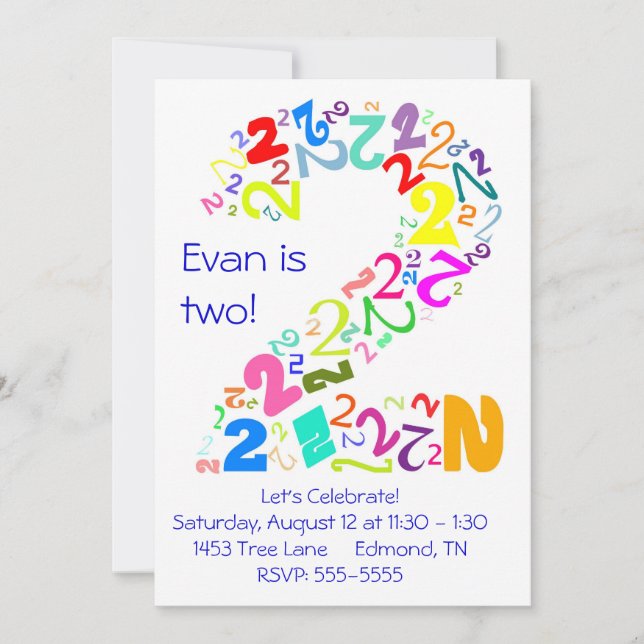 Two! Invitation (Front)