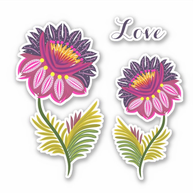 Two isolated flowers sticker (Front)