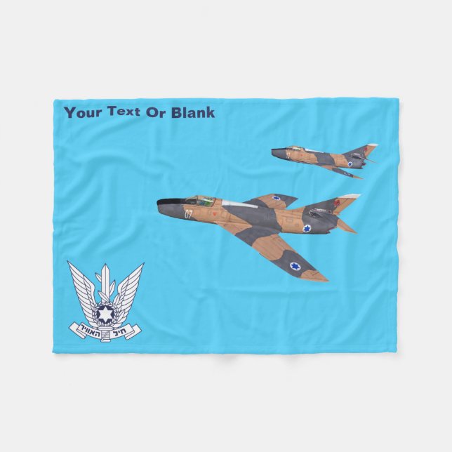 Two Israeli Super Mystères Fleece Blanket (Front (Horizontal))