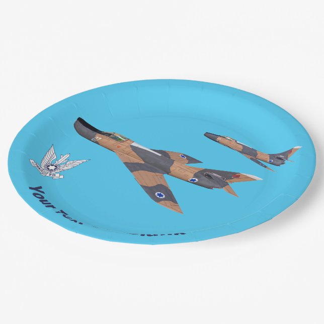 Two Israeli Super Mystères Paper Plates (Angled)