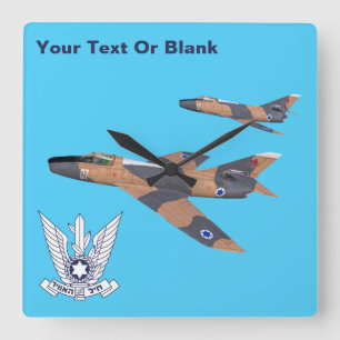 Two Israeli Super Mystères Square Wall Clock