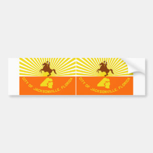 TWO Jacksonville Flag Bumper Sticker
