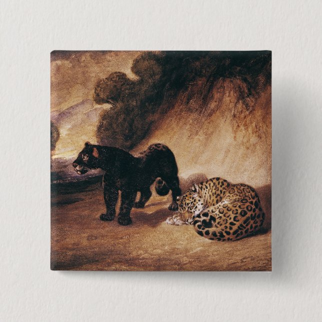 Two Jaguars from Peru Button (Front)