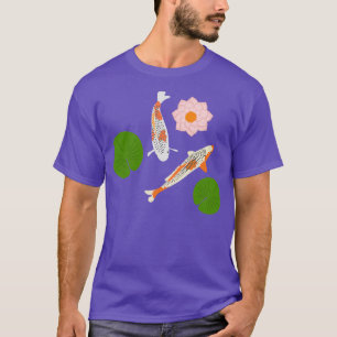 Two Japanese Koi Fish Waterlily Koi Pond T-Shirt