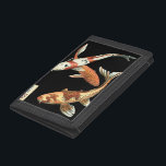 Two Japanese Koi Goldfish on Black Background Trifold Wallet<br><div class="desc">This image represents two bright colorful orange Koi Goldfish on stylish black background. This contemporary fine art print of a traditional Japanese and oriental inspired details will add character to any Zazzle product.</div>