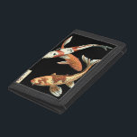 Two Japanese Koi Goldfish on Black Background Trifold Wallet<br><div class="desc">This image represents two bright colorful orange Koi Goldfish on stylish black background. This contemporary fine art print of a traditional Japanese and oriental inspired details will add character to any Zazzle product.</div>