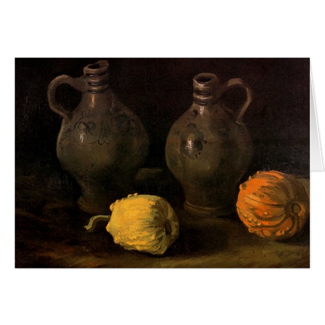 Two Jars and Two Pumpkins by Vincent van Gogh Cards (Front Horizontal)