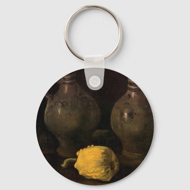 Two Jars and Two Pumpkins by Vincent van Gogh Keychain (Front)