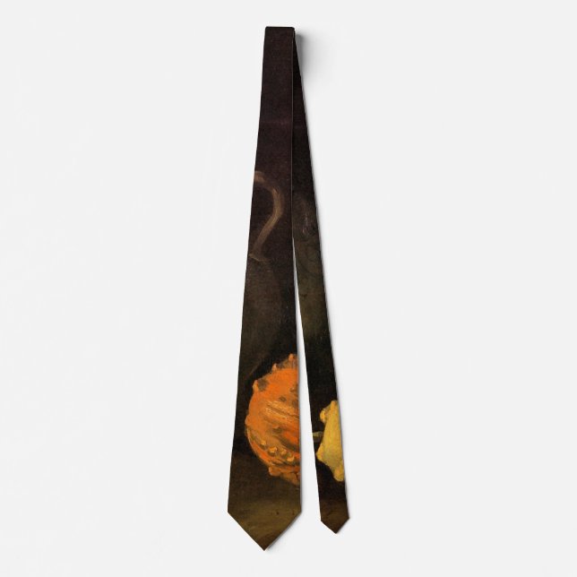 Two Jars and Two Pumpkins by Vincent van Gogh Neck Tie (Front)