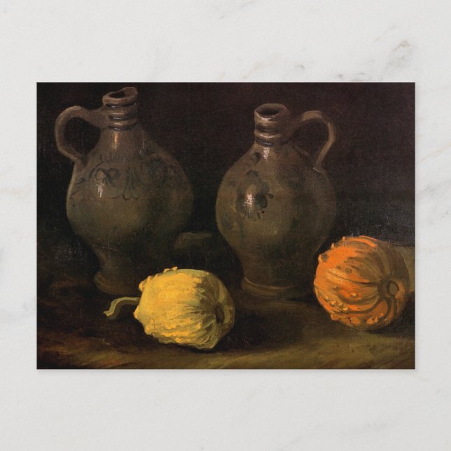 Two Jars and Two Pumpkins by Vincent van Gogh Postcard (Front)
