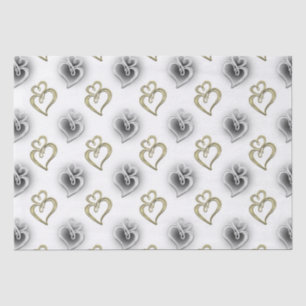 two jeweled hearts Wedding elegant party tissue Paper
