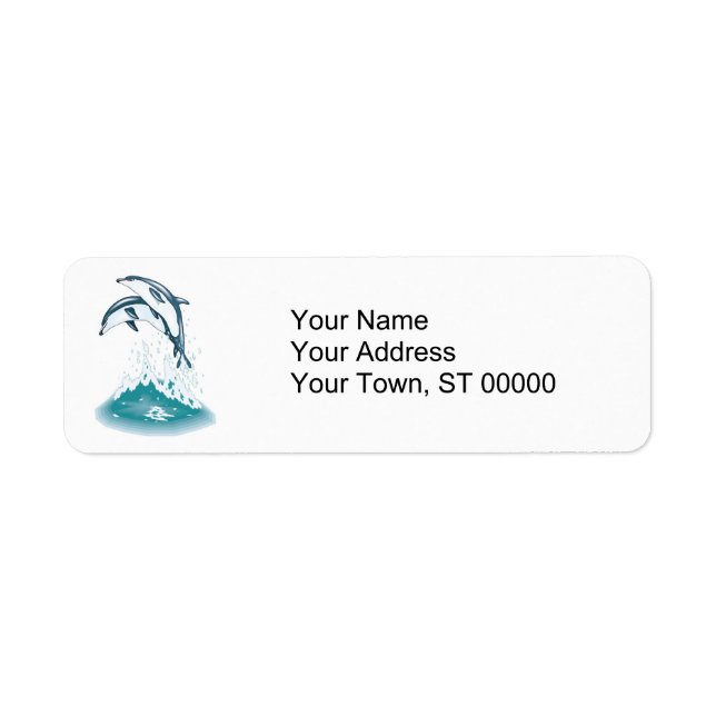 two jumping dolphins label (Front)