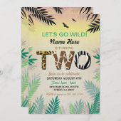 Two Jungle 2nd Birthday Party Safari ZOO Invite (Front/Back)