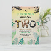 Two Jungle 2nd Birthday Party Safari ZOO Invite (Standing Front)