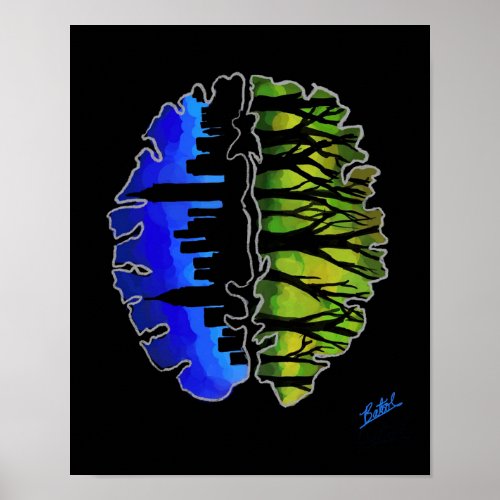 Two jungles brain poster 