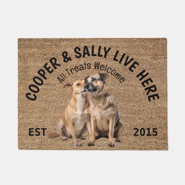 Two Kangal Shepherds Personalized Dog Lover  Doormat (Front)