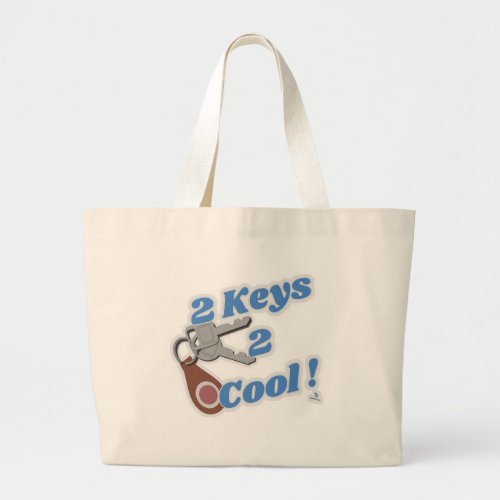 Two Keys 2 Cool Classic Car Logo Large Tote Bag