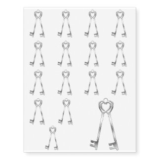 Two keys for one great love temporary tattoos