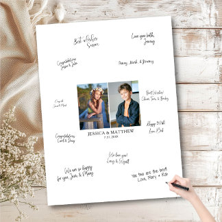 Two Kids Childhood Photos Alternative Guest Book Foam Board