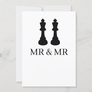 Two Kings Chess Pieces Gay Wedding Announcement