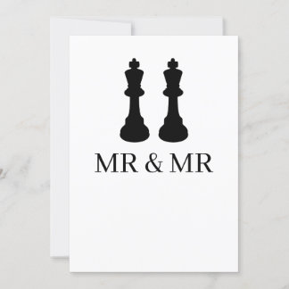 Two Kings Chess Pieces Gay Wedding Announcement