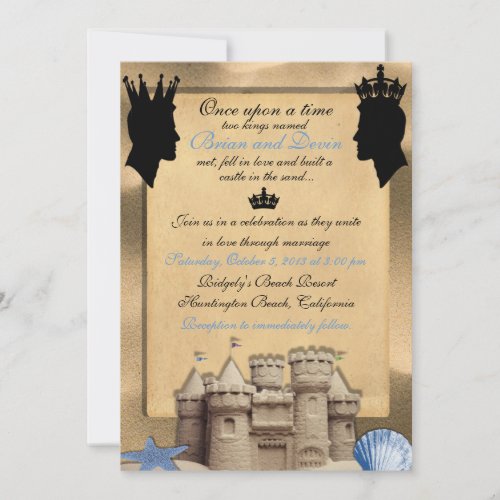 Two Kings Custom Gay Wedding Invitations