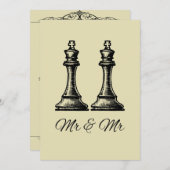 Two Kings Gay Wedding Invitation (Front/Back)