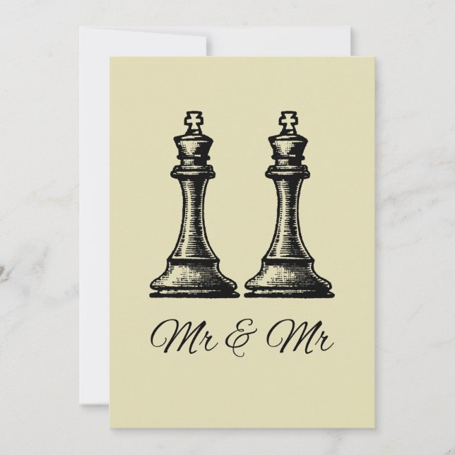 Two Kings Gay Wedding Invitation (Front)