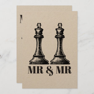 Two Kings Gay Wedding Invitation