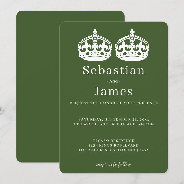 Two Kings Make A Pair Crown Themed Gay Wedding (Front/Back)