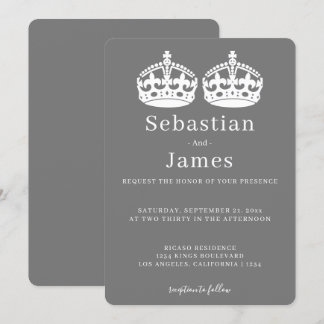 Two Kings Make A Pair Crown Themed Gay Wedding