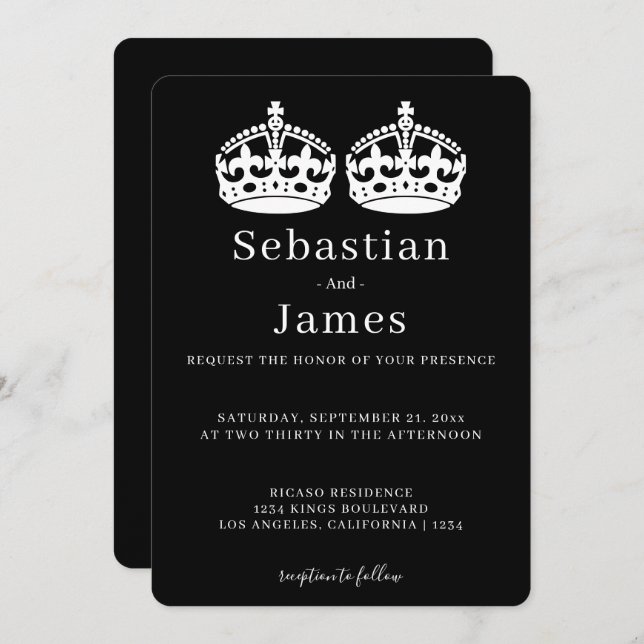 Two Kings Make A Pair Crown Themed Gay Wedding (Front/Back)