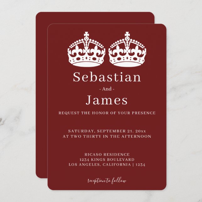 Two Kings Make A Pair Crown Themed Gay Wedding (Front/Back)